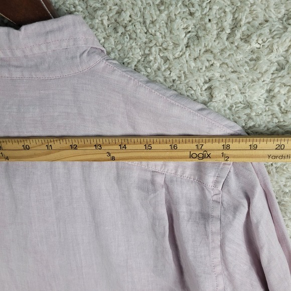 Tailor Vintage Shirt Men's Size XL Purple 100% Linen Button Down Long Sleeve EUC - Picture 7 of 12